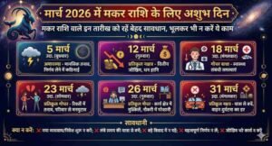March 2026 Me Makar Rashi Ke Liye Ashubh Din