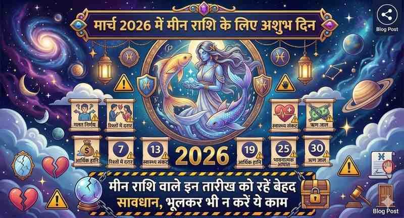 March 2026 Me Meen Rashi Ke Liye Ashubh Din