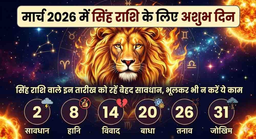 March 2026 Me Singh Rashi Ke Liye Ashubh Din
