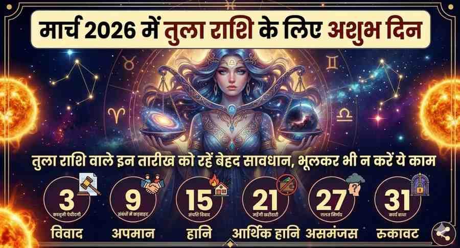 March 2026 Me Tula Rashi Ke Liye Ashubh Din