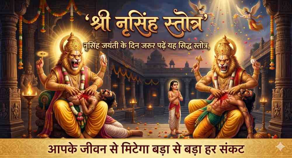 Narasimha Stotram Lyrics in Sanskrit & Hindi